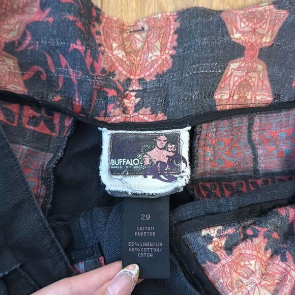 buffalo david bittman linen cotton blend women’s capri pants size 29 - Picture 2 of 8